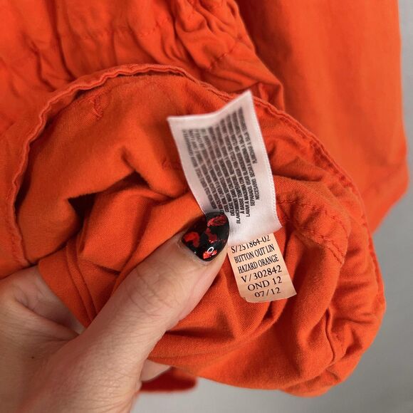 Old Navy Jacket Womens Large Orange Hooded Anorak Parka Utility Drawstring Waist - Picture 6 of 13